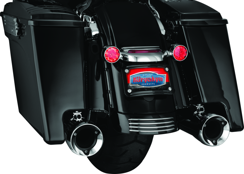 Kuryakyn 3147 Motorcycle Accessory: Curved License Plate Mount for 2010-19 Harley-Davidson Motorcycles, Gloss Black