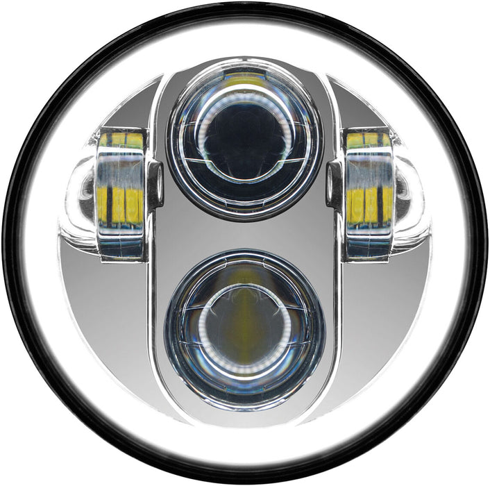Pathfinder 5 3/4" Led Headlight With Full Halo Chrome HD5MCH