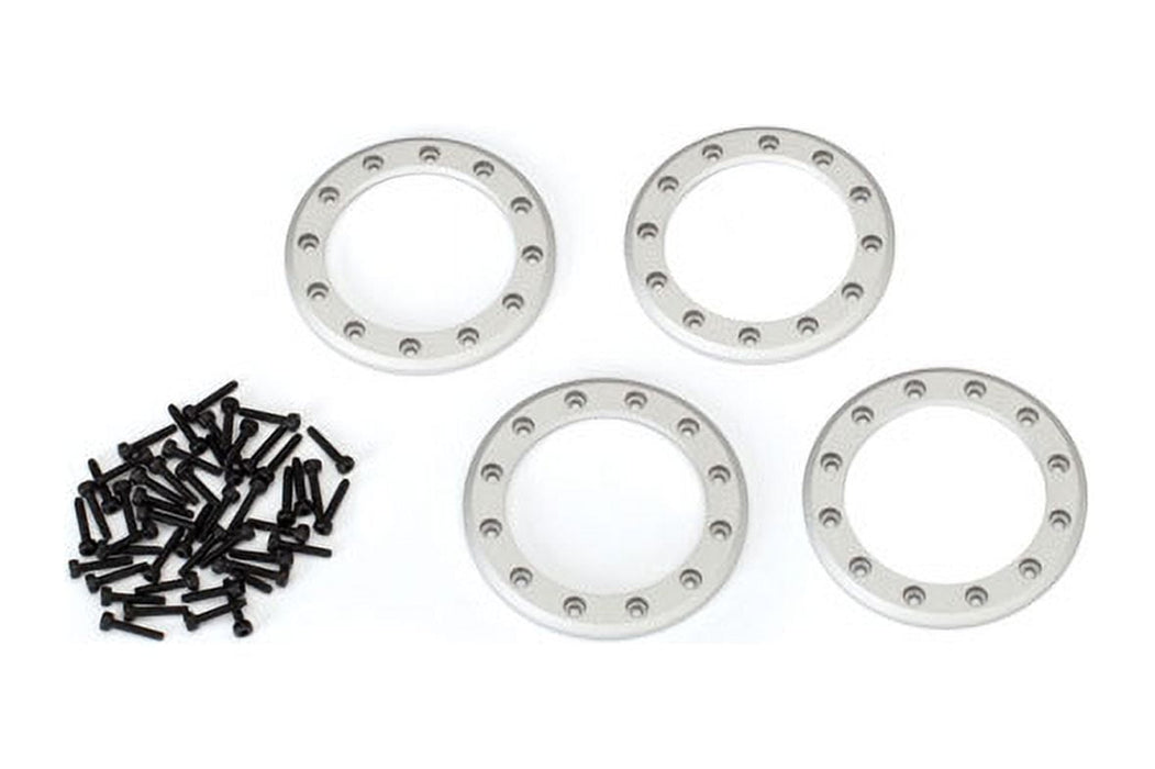 Traxxas 1.9" Satin Aluminum Beadlock Rings, Silver (Set Of 4) 8169