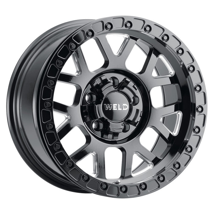 Weld Off-Road W902 17X10 Cinch Beadlock 5X127 5X139.7 ET-24 BS4.50 Gloss BLK MIL / BLK Ring 87.1 W90270057450