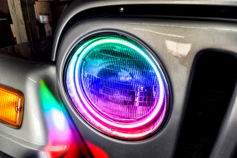 Oracle Jeep Wrangler TJ 97-06 LED Waterproof Halo Kit - ColorSHIFT w/ Simple Controller