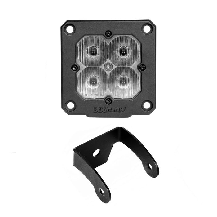 XK Glow Flush Mount XKchrome 20w LED Cube Light w/ RGB Accent Light Kit w/ Cntrlr- Driving Beam 2pc XK065002-D-KIT