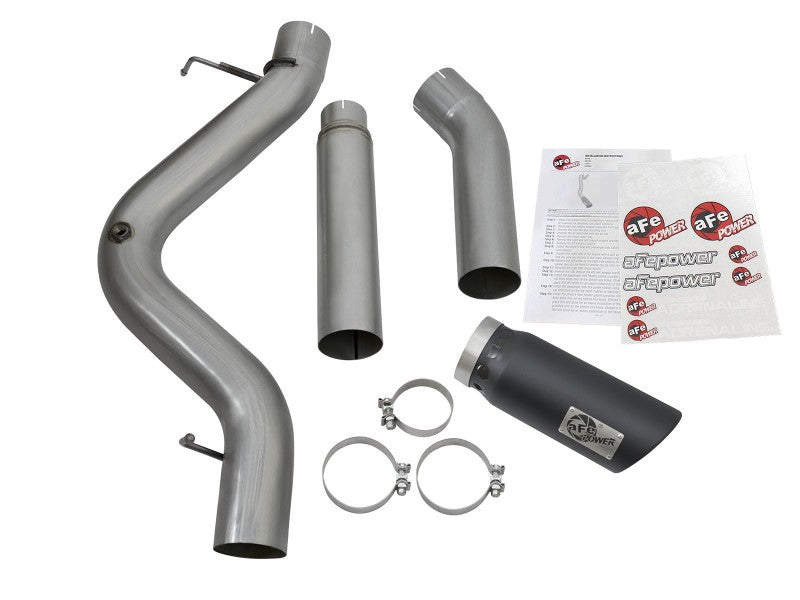 aFe LARGE Bore HD 5in Exhausts DPF-Back SS w/ Black Tips 16-17 GM Diesel Truck V8-6.6L (td) LML/L5P 49-44081-B