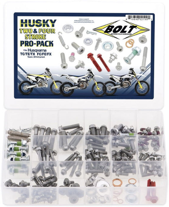 Bolt Mc Hardware Huskpp Husqvarna Pro Pack Fastener Kit, Metallic, Fitment Specific , Black HUSKPP
