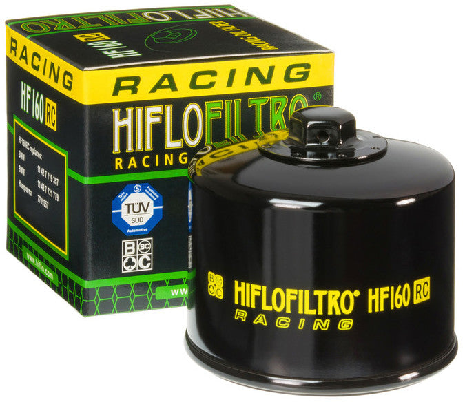 HiFloFiltro HF160RC Black RC High Performance Premium Oil Filter, Single