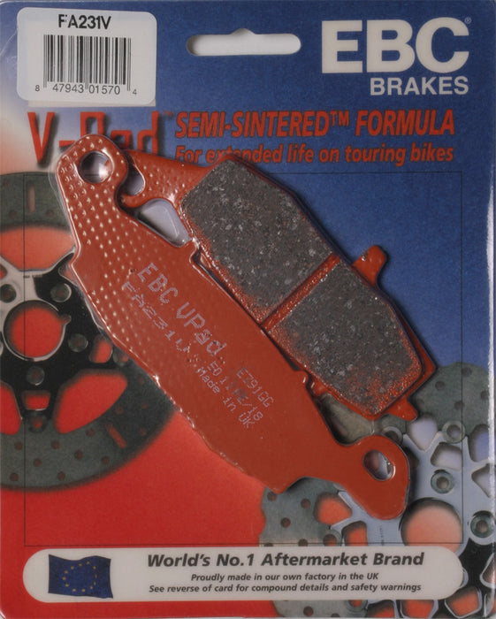 EBC Brakes FA231V Semi Sintered Disc Brake Pad, Black, One-Size