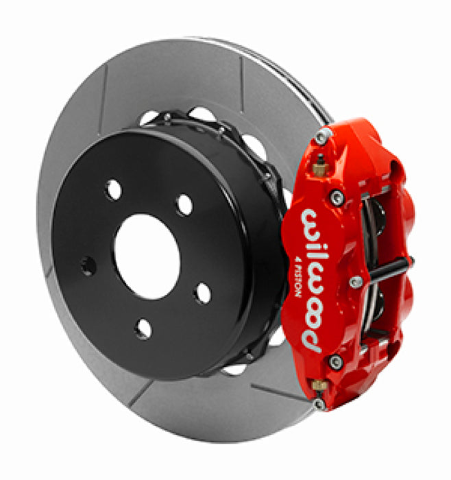 Wilwood 2020+ compatible with Jeep Gladiator (JT) Narrow Superlite 4R Rear Slotted Brake Kit 14.00in Red w/ Lines 140-16179-R