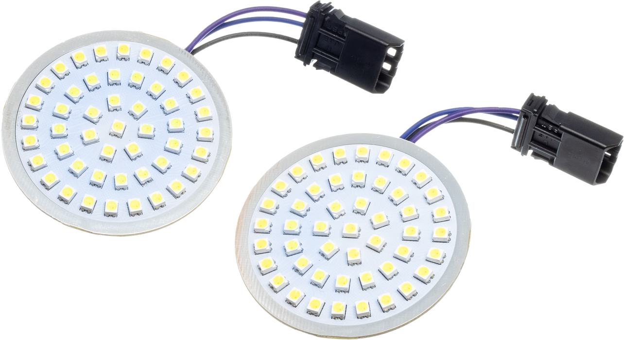 Letric Lighting Co LLC-BJSWAA Bullet Style Switchbacks Turn Signal LED Inserts for CVOs - White/Amber Hi-Lo