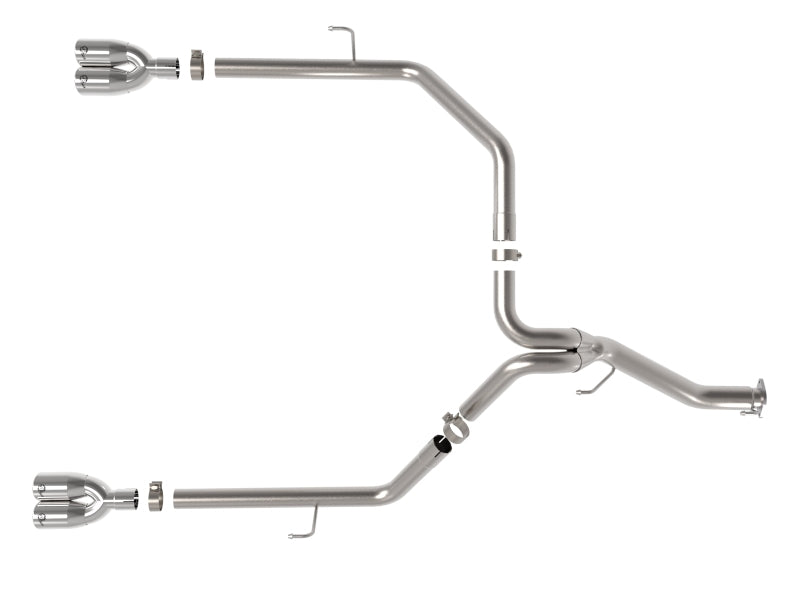 aFe Vulcan Series 3in 304SS Cat-Back 21 compatible with Jeep Gladiator V6-3.0L (td) Dual Polished Tip 49-38095-P