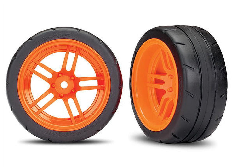Traxxas 8374 - Response Tires, Split-Spoke 1.9" Wheels, Orange, Rear (2)