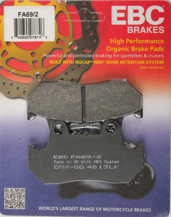 EBC Brakes FA69/2 Disc Brake Pad Set, Black, One-Size