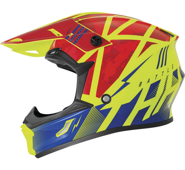 THH T-710X Battle MX Offroad Helmet Red/Blue XXL