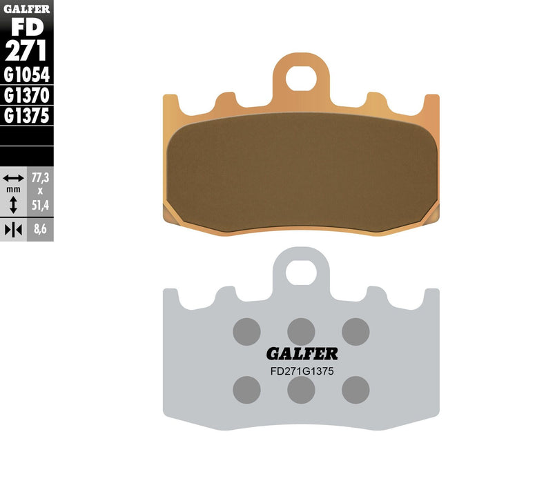 Galfer HH Sintered Ceramic Brake Pads (Front G1375) Compatible With 06-13 BMW R1200RT