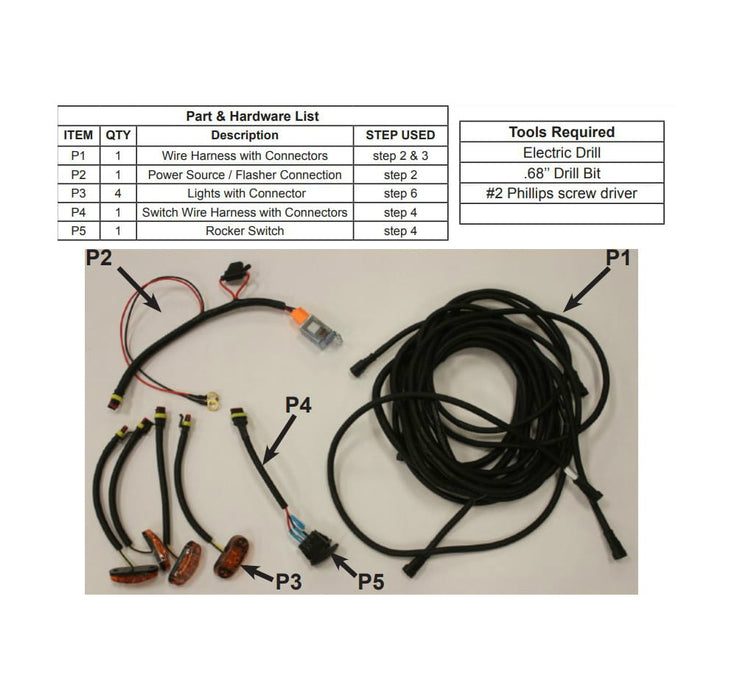 Dragonfire Racing® Turn Signal Kit 4 Lght Univ Black 11-0802