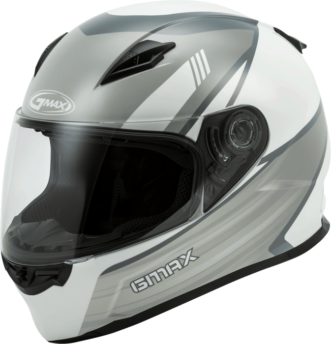 Gmax Ff-49 Full-Face Deflect Helmet White/Grey Lg G1494466
