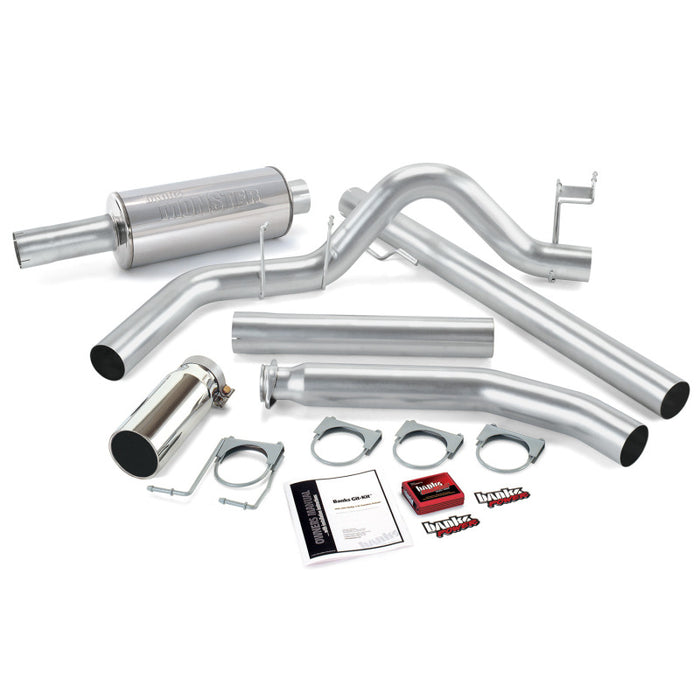Banks Power 98-00 Compatible with Dodge 5.9L Ext Cab Git-Kit SS Single Exhaust w/ Chrome Tip 49358