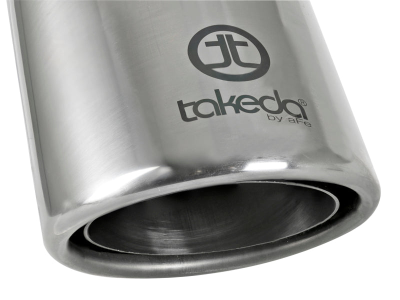 aFe Takeda 304 Stainless Steel Clamp-On Exhaust Tip 2.5in. Inlet / 4in. Outlet / 8in. L Polished 49T25404-P08