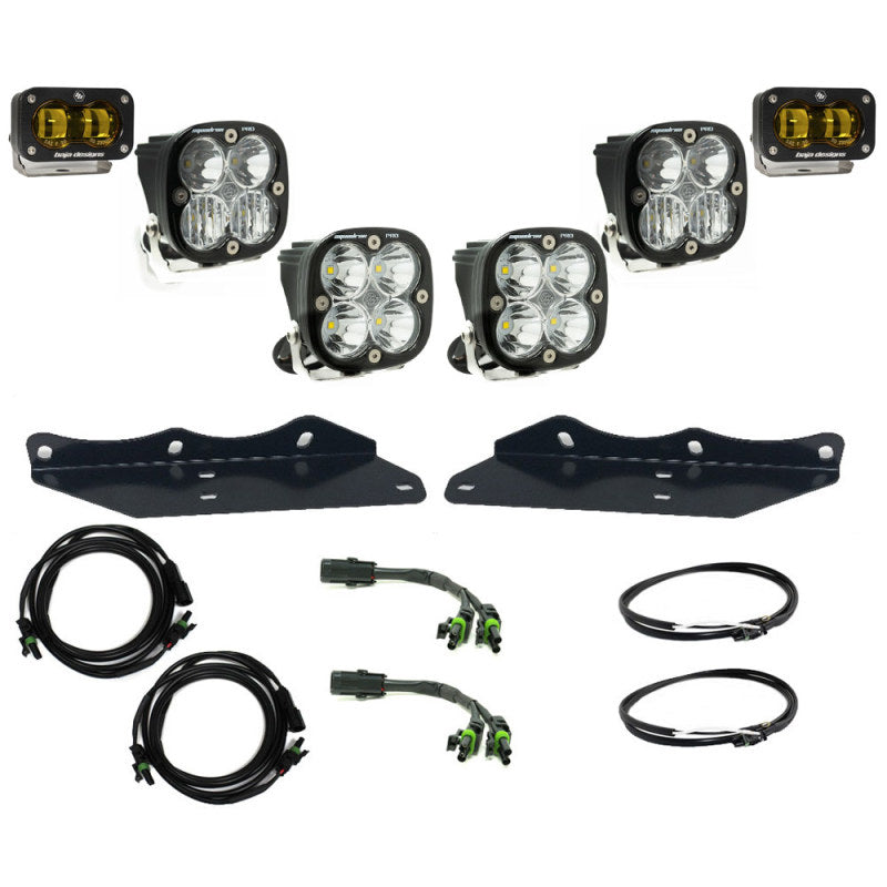 Baja Designs 17-20 Fits Ford F-150 Raptor S2 SAE Pro Fog Pocket Kit Amber 448177