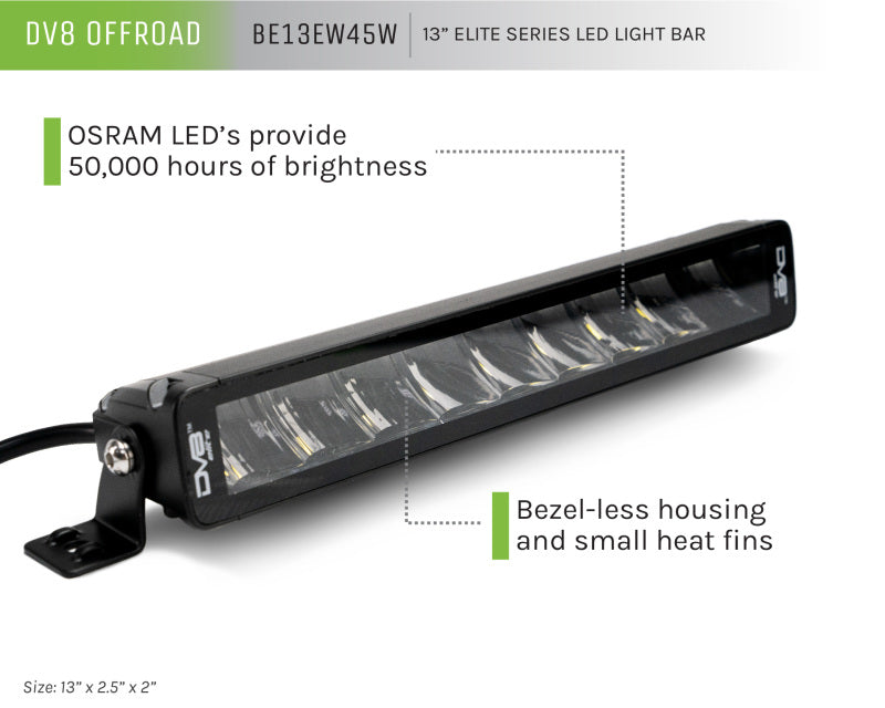 DV8 Offroad Elite Series 13in Light Bar 45W Flood/Spot LED - BE13EW45W