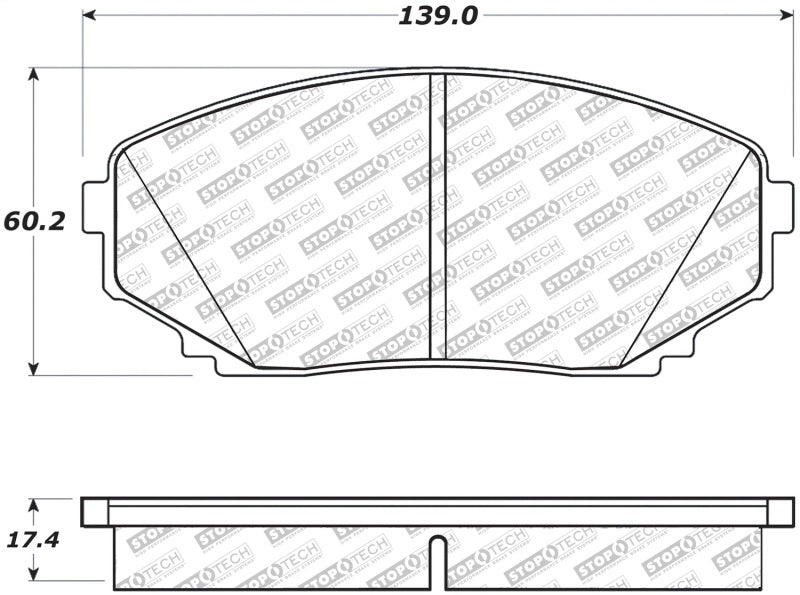 StopTech 07-18 Mazda CX-5/CX-7/CX-9 Street Brake Pads w/Hardware Front 305.1258