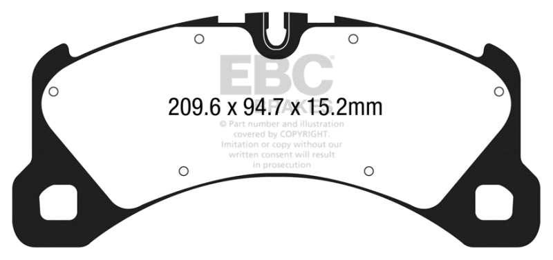 EBC 14+ Fits Porsche Macan (Cast Iron Rotors Only) 3.0 Twin Turbo Yellowstuff Front Brake Pads DP42203R