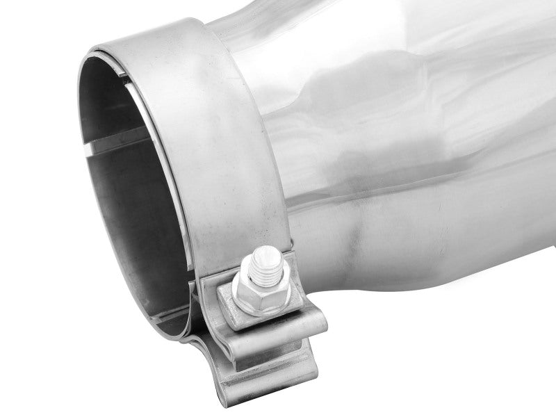 aFe MACHForce-XP 304 Stainless Steel Polished Exhaust Tip 3.5in x 4.5in Out x 12in L Clamp-On 49T35456-P12