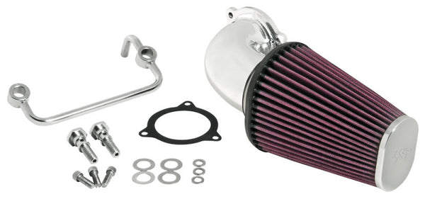 K&N 08-10 Harley Davidson Touring Models Performance Intake Kit Bright Aluminized 57-1122P