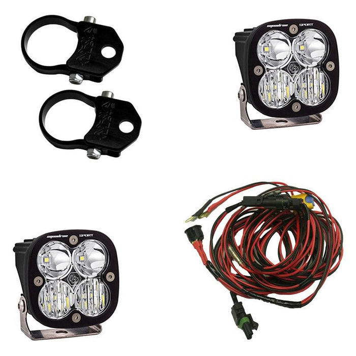 Baja Designs 55-7108 Squadron Sport 3" 2x20W Square Driving/Combo Beam LED Lights Kit with Vertical 2" Mounts