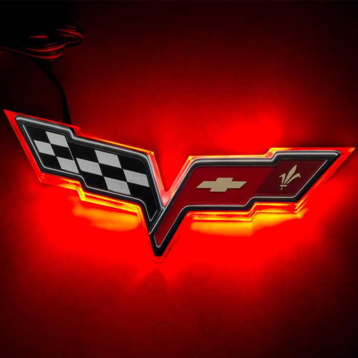 Oracle Chevrolet Corvette C6 Illuminated Emblem Dual Intensity Red SEE WARRANTY 3098-003