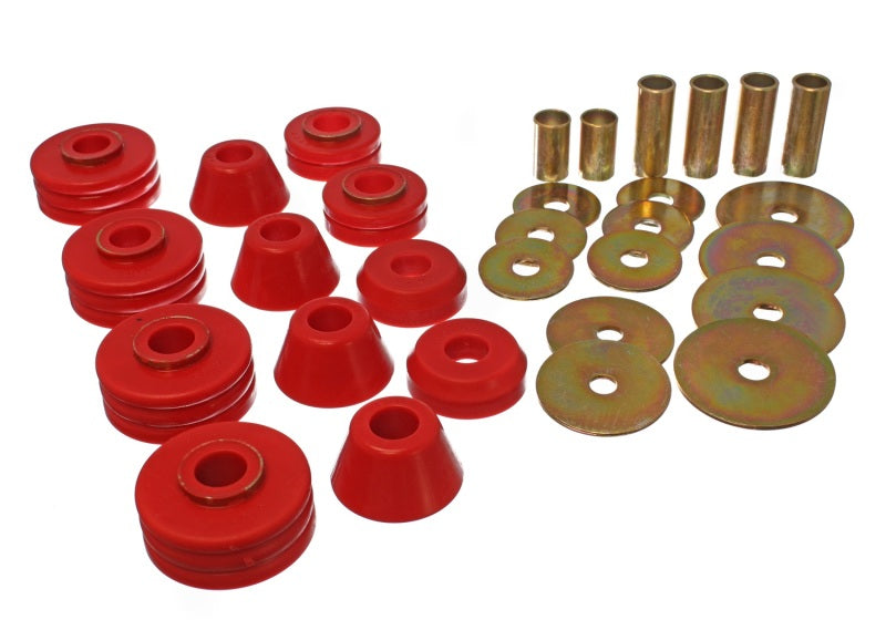 Energy Suspension 73-80 GM 1/2 Ton C-10/C1500 Pick Up 2WD Red Body (Cab) Mount Set 3.4109R