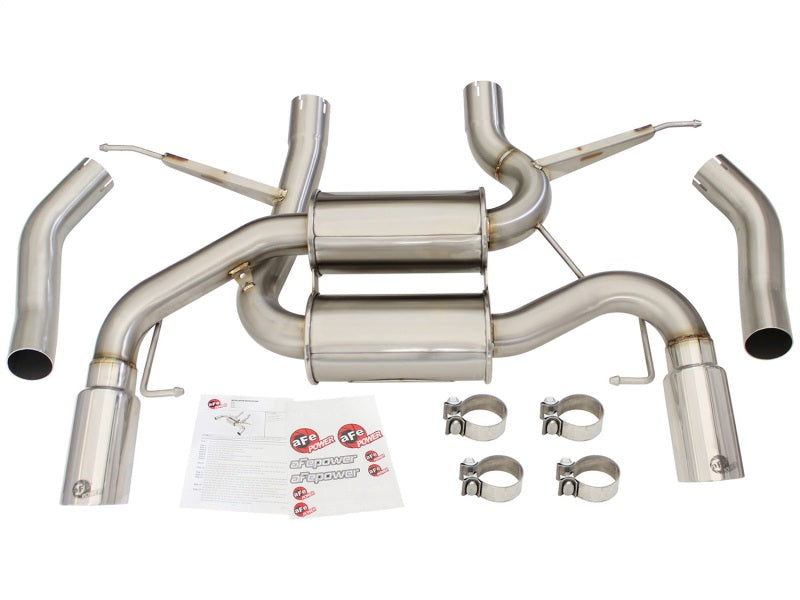 aFe MACHForce XP 2.5in Axle Back Stainless Exhaust w/ Polished Tips 07-13 BMW 335i 3.0L L6 (E90/92) 49-36327-P