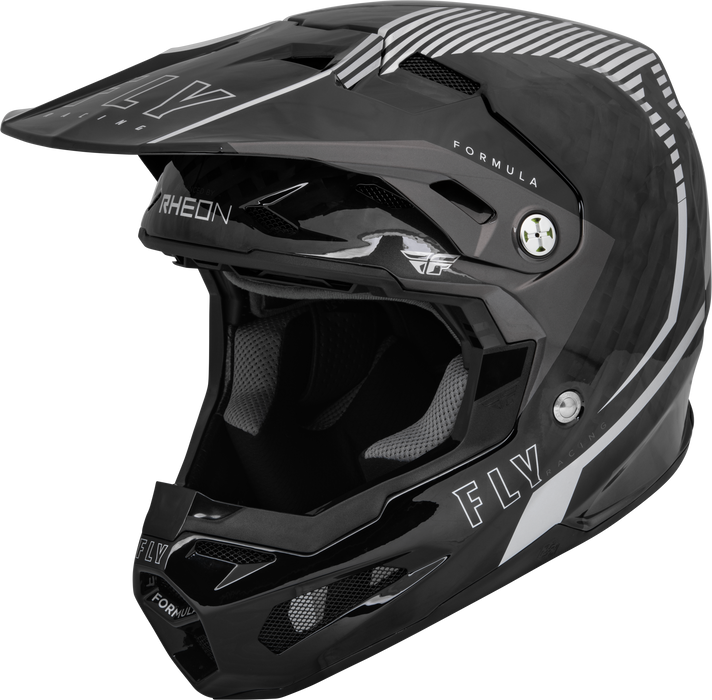 Fly Racing 2023 Adult Formula Carbon Tracer Helmet (Silver/Black, X-Small)