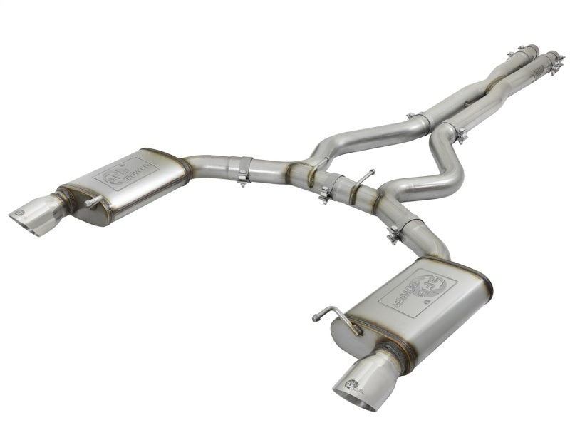 aFe MACHForce XP 3in 304 SS Cat-Back Exhausts w/ Polished Tips 15-17 Ford Mustang GT V8-5.0L/V6-3.7L 49-33072-1P