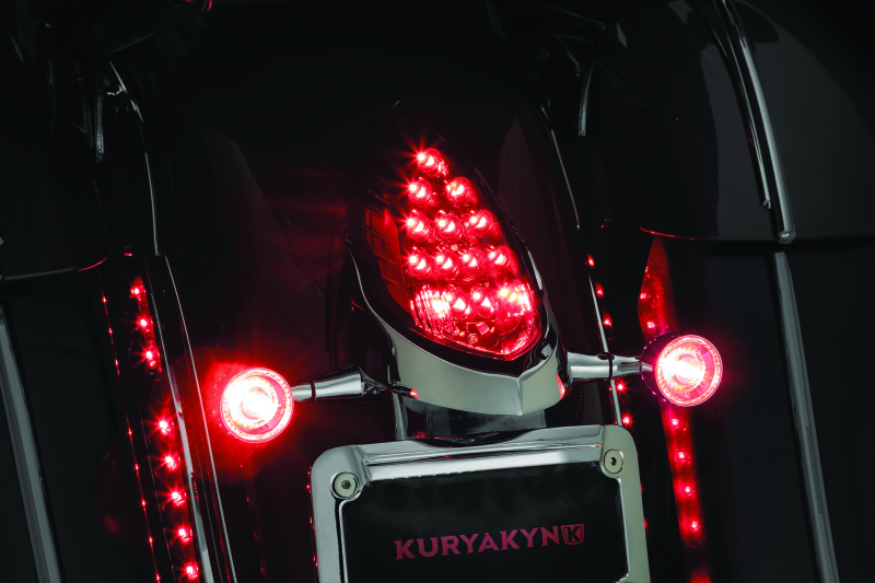 Kuryakyn Rear Turn Signal & License Plate Mount Indian Chrome 3128