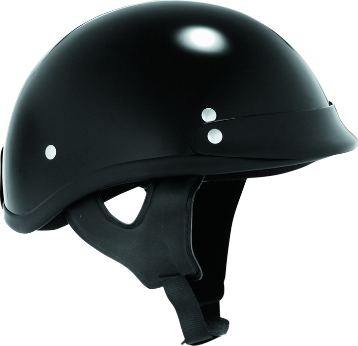 Skid Lid Gloss Traditional Helmet (Black, Medium)