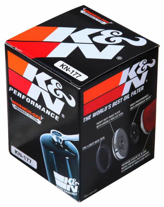 K&N Motorcycle Oil Filter: High Performance, Premium, Designed to be used with Synthetic or Conventional Oils: Fits Select Buell Vehicles, KN-177