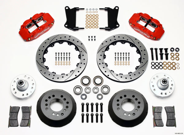 Wilwood Narrow Superlite 6R Front Hub Kit 12.88in Drill Red 67-69 Camaro 64-72 Nova Chevelle 140-9803-DR