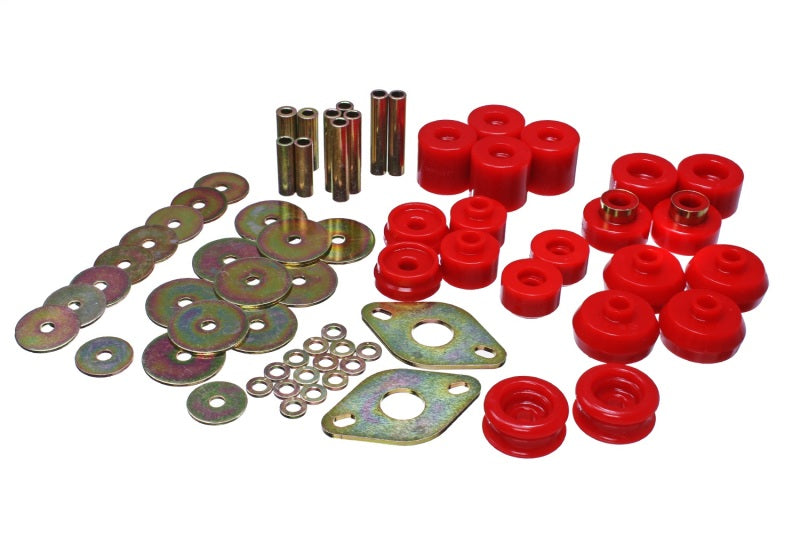 Energy Suspension 96-99 Toyota 4Runner 2WD/4WD Red Body Mount Bushing Set 8.4111R