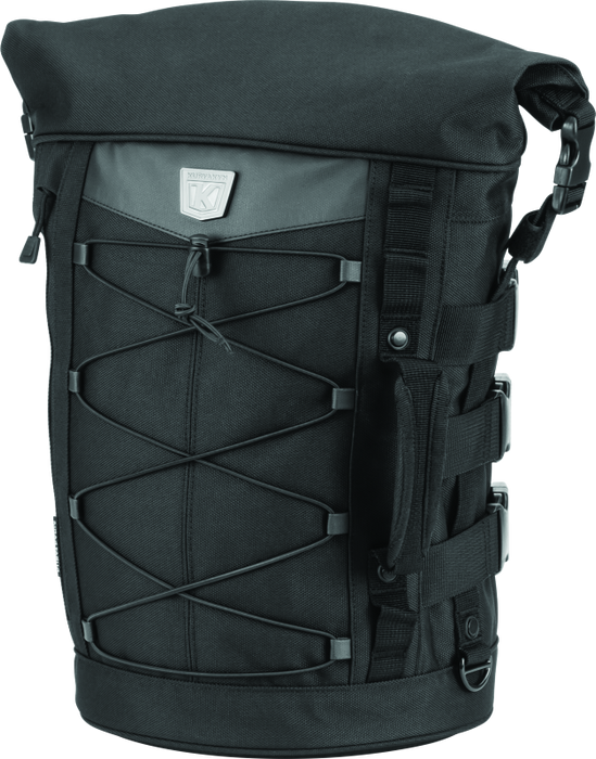 Kuryakyn Momentum Deadbeat Expandable Motorcycle Travel Luggage: Weather Resistant Duffle Bag With Sissy Bar Straps, Black 5223