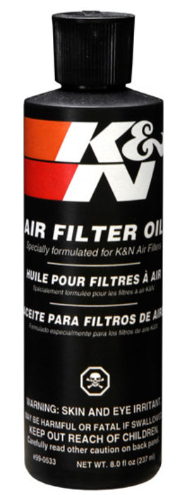 K&N Air Filter Oil: 8 Oz Squeeze Bottle; Restore Engine Air Filter Performance