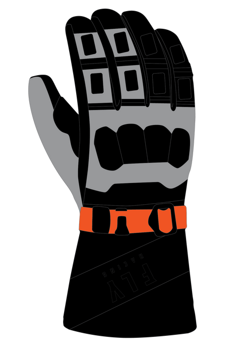 Fly Racing Glacier Gloves Black/Grey/Orange Xl 363-3942X