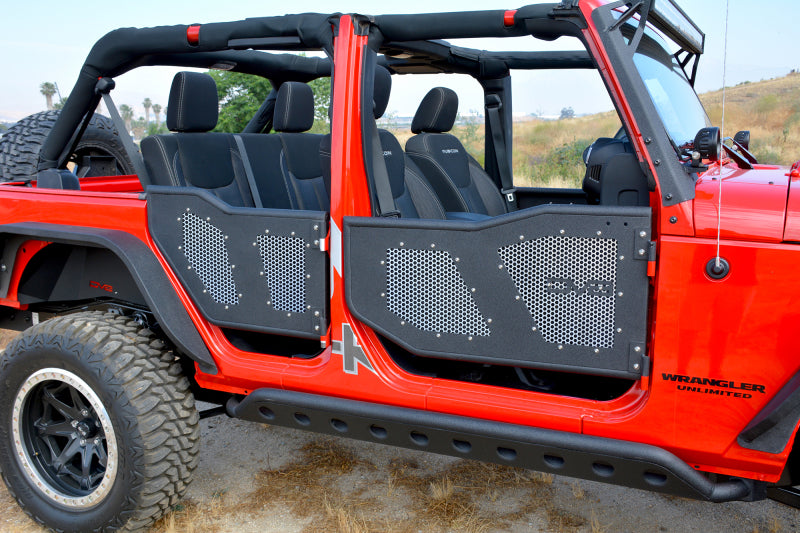 Dv8 Offroad Mesh Insert Rdsttb-Rms07-18 Jeep Wrangler Jk Aluminum Mesh Inserts For Rear Jk Rock Doors; 4-Pieces RDSTTB-RMS