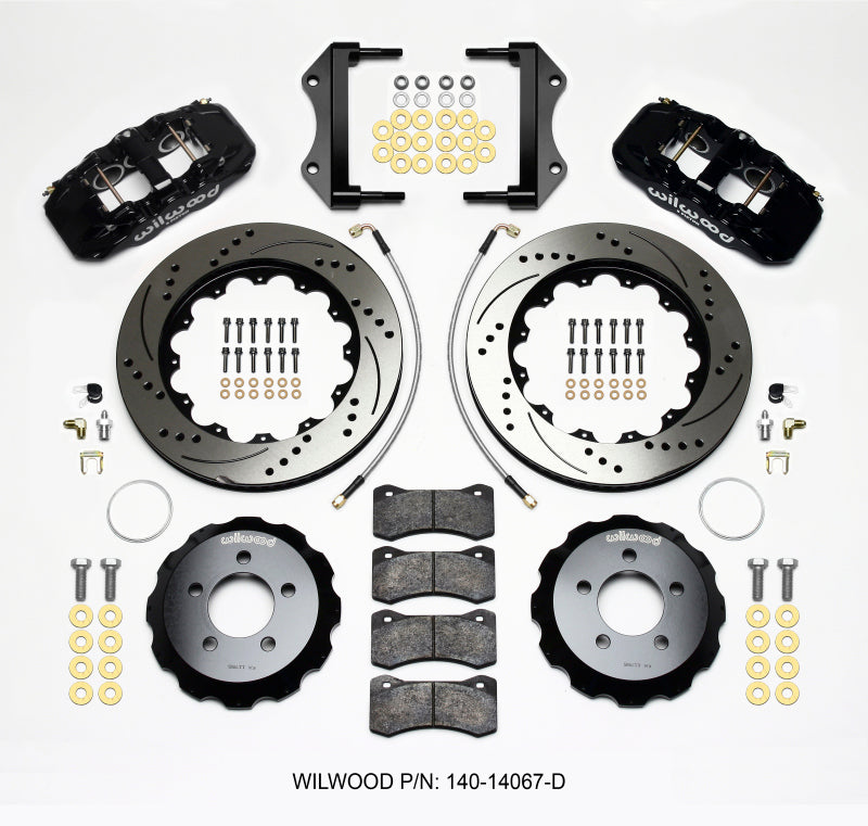Wilwood AERO6 Front Hat Kit 14.25 Drilled 2014-Up Challenger w/Lines 140-14067-D