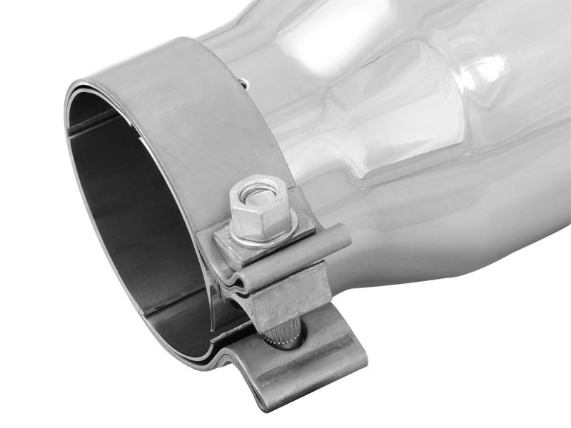 aFe MACH Force-Xp 3in Inlet x 4in Outlet x 9in Length 304 Stainless Steel Exhaust Tip Polished 49T30401-P09