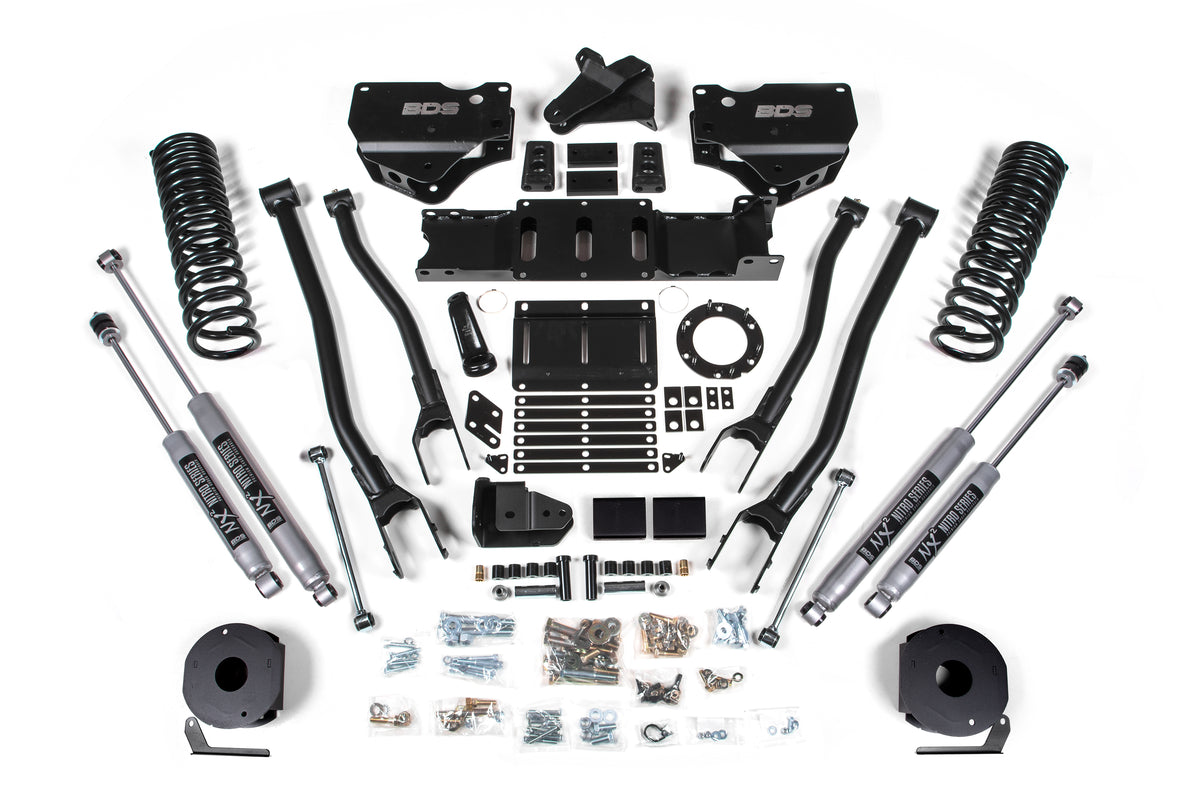 BDS 4 Inch Lift Kit W/ 4-Link Fits RAM 2500 W/ Rear Air Ride 19-24 4WD Diesel 1715H