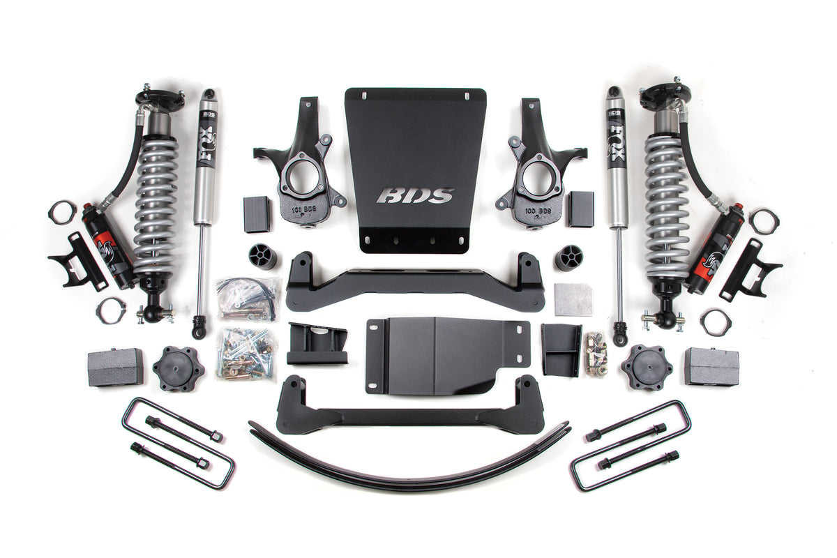 BDS 2007-2013 Fits GM 1500 4WD 6" Suspension Lift Kit, 5.5" Rear, Leaf Spring - 2.5 Pes C/o Front - 2.5 Pes P/b Rear 177PES