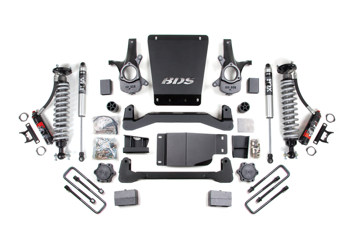 BDS 2007-2013 Fits GM 1500 4WD 4" Suspension Lift Kit, 5.5" Rear, Leaf Spring - 2.5 Pes C/o Front - 2.5 Pes P/b Rear 185PES
