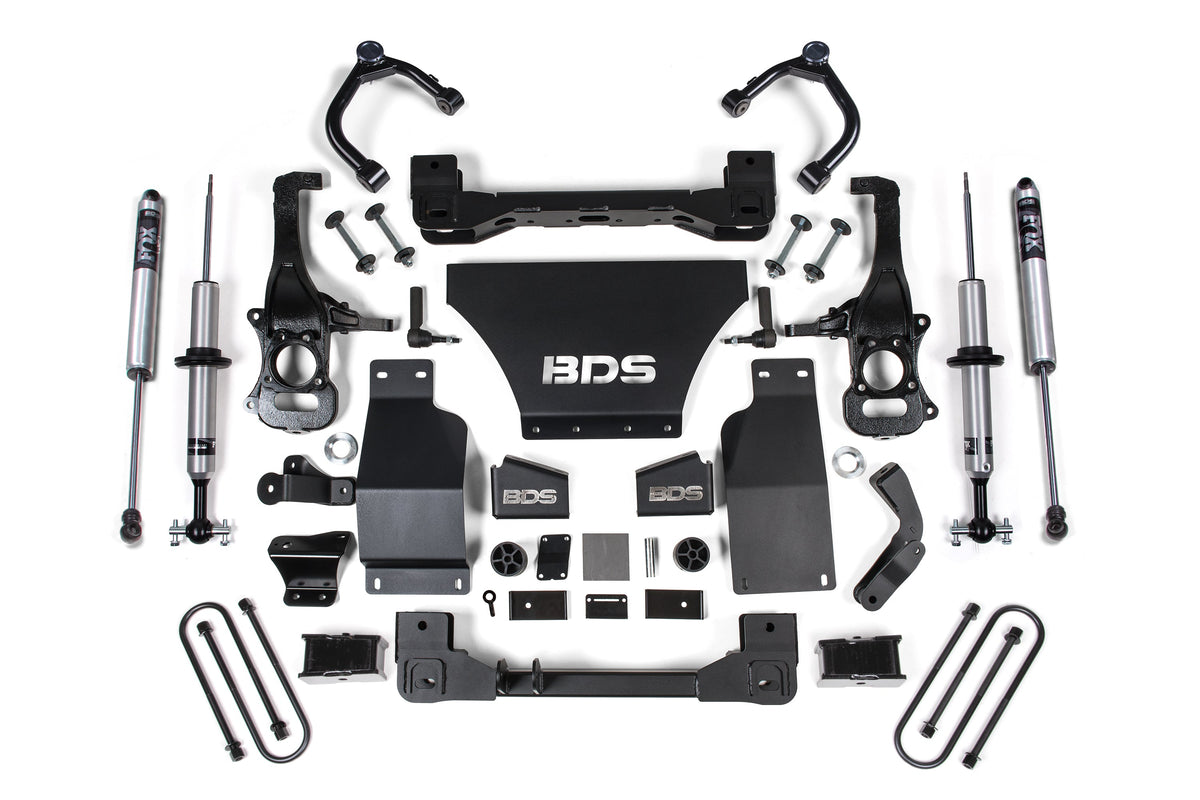 BDS 2025 Chevy/gmc 1500 4WD 4" Suspension Lift Kit, V8 Gas, 3" Rear, Block - Fox 2.0 Ifp Ps Snap Ring Strut Front, Fox 2.0 Ifp Ps Rear 1851FSR