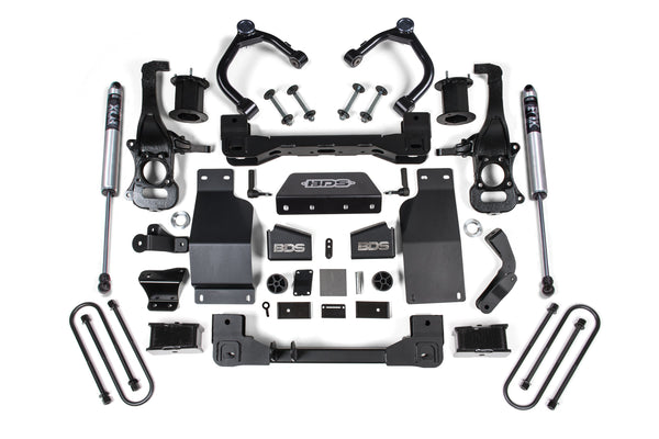 BDS 2025 Chevy/gmc 1500 4WD 4" Suspension Lift Kit, 3.0 Diesel / 2.7 Gas, 3" Rear, Block - Spacer Front, Fox 2.0 Ps Rear 1853FS