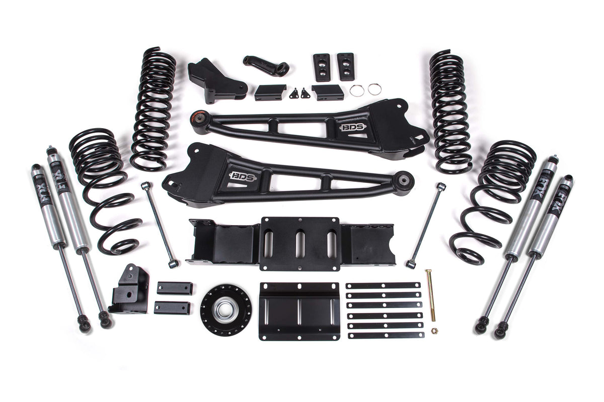 BDS 2025 Fits RAM 2500 4WD Diesel 6" Radius Arm Suspension Lift Kit, 4.5" Rear Lift, Coil Spring FOX 2.5 Ifp Ps Shocks 2135PS